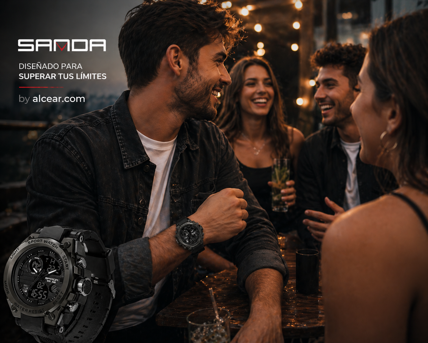 Id: 16920 Reloj Táctico Militar (Correa Negra)