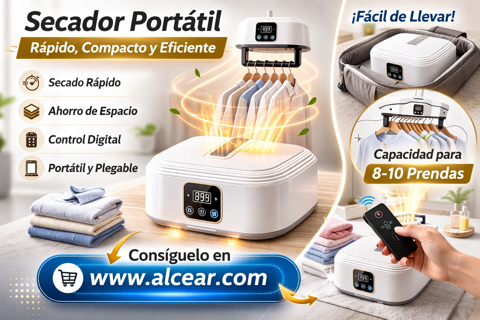 Id: 29109 Secador portatil ropa y zapatos