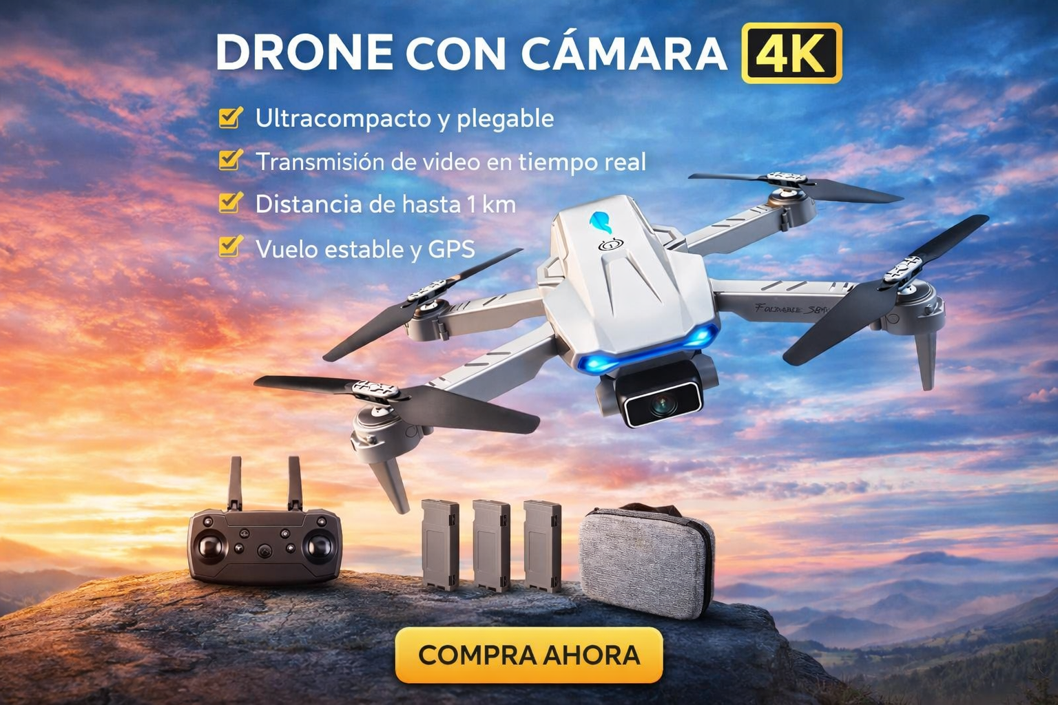 Id: 41649 Drone Plegable Cámara HD Retorno Automát